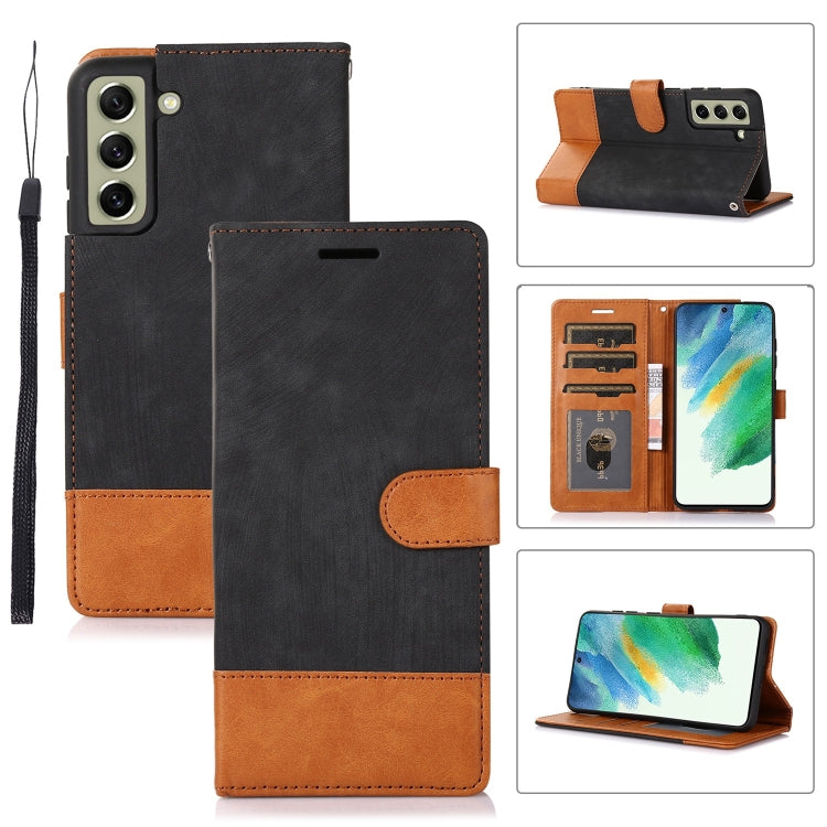 For Samsung Galaxy S21 FE 5G Splicing Leather Phone Case