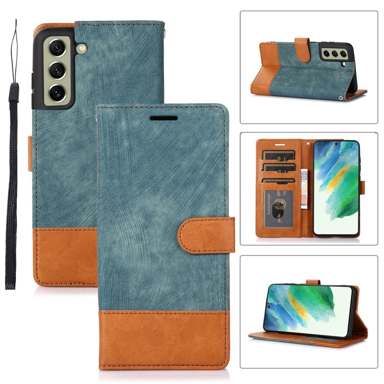 For Samsung Galaxy S21 FE 5G Splicing Leather Phone Case