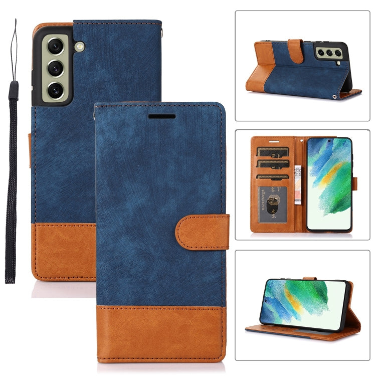 For Samsung Galaxy S21 FE 5G Splicing Leather Phone Case