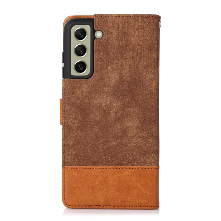 For Samsung Galaxy S21 FE 5G Splicing Leather Phone Case