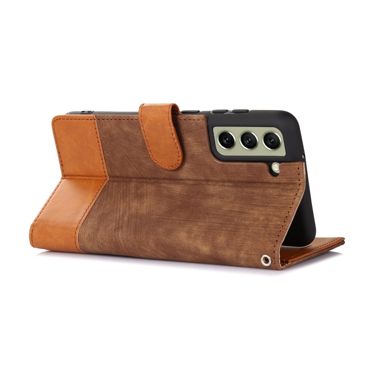 For Samsung Galaxy S21 FE 5G Splicing Leather Phone Case