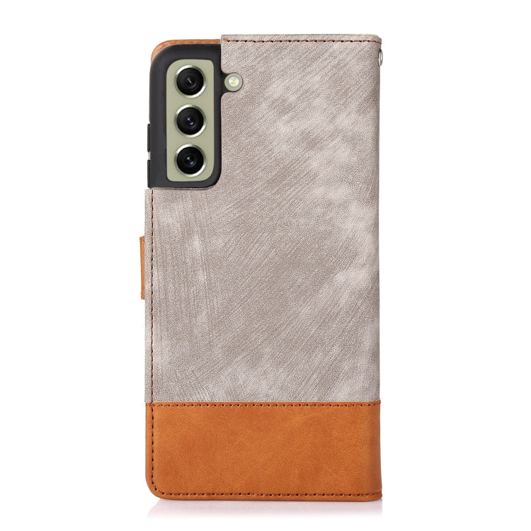 For Samsung Galaxy S21 FE 5G Splicing Leather Phone Case