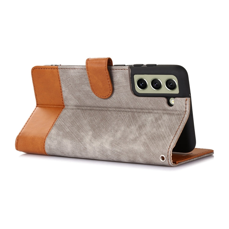 For Samsung Galaxy S21 FE 5G Splicing Leather Phone Case