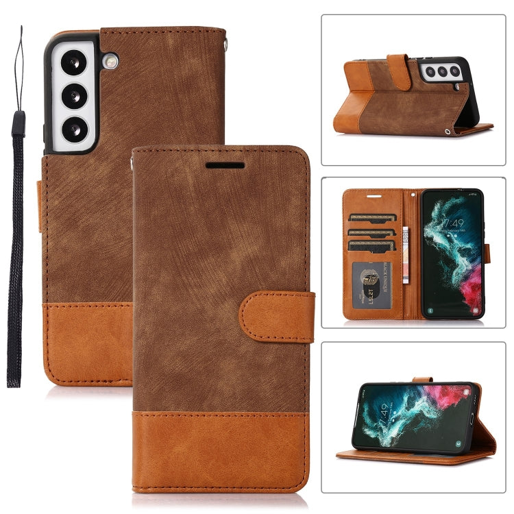 For Samsung Galaxy S22 5G Splicing Leather Phone Case