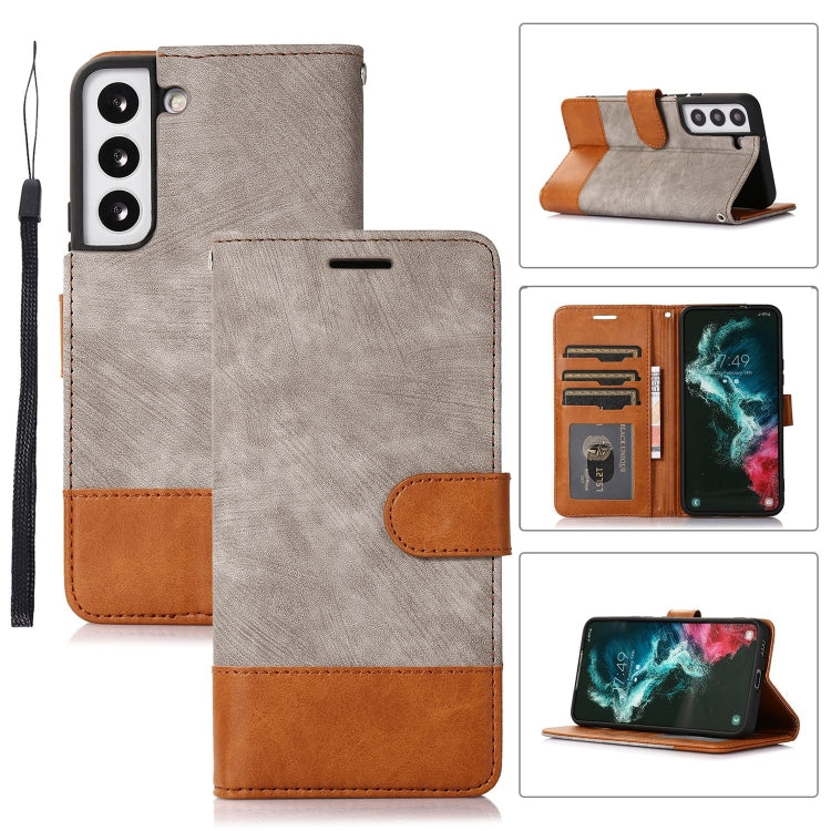 For Samsung Galaxy S22 5G Splicing Leather Phone Case