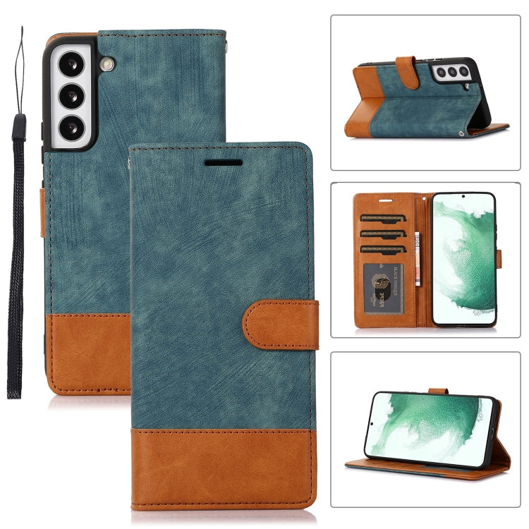 For Samsung Galaxy S22+ 5G Splicing Leather Phone Case