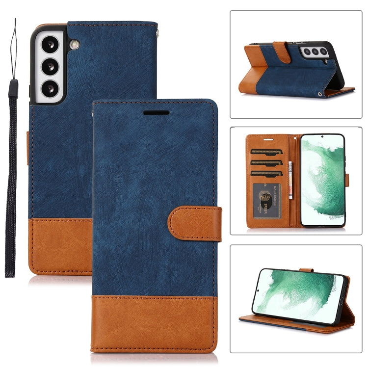 For Samsung Galaxy S22+ 5G Splicing Leather Phone Case