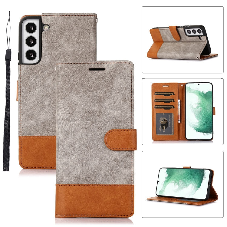 For Samsung Galaxy S22+ 5G Splicing Leather Phone Case