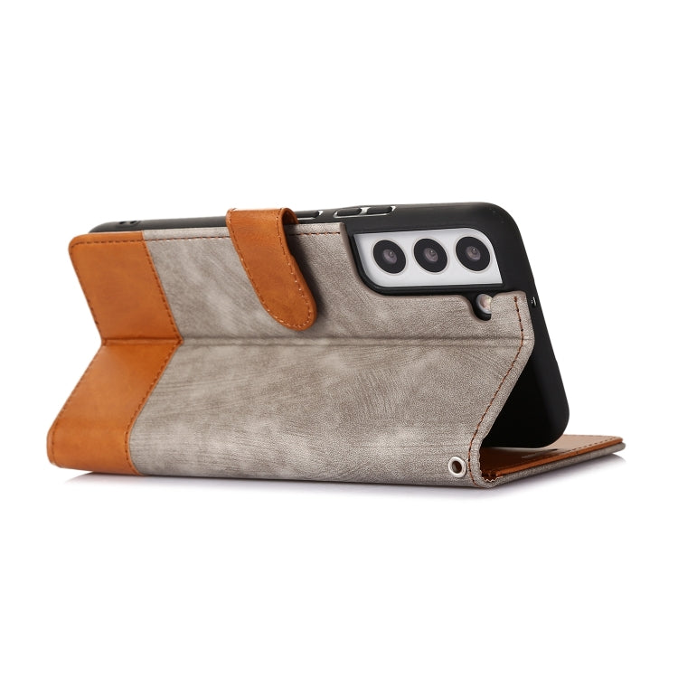 For Samsung Galaxy S22+ 5G Splicing Leather Phone Case