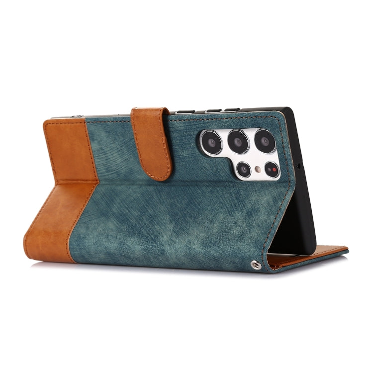 For Samsung Galaxy S22 Ultra 5G Splicing Leather Phone Case