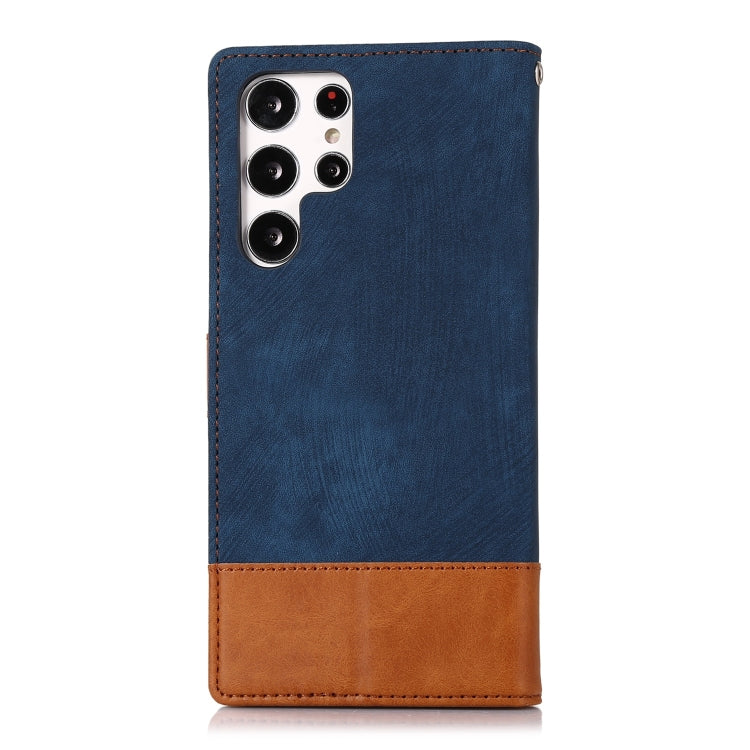 For Samsung Galaxy S22 Ultra 5G Splicing Leather Phone Case