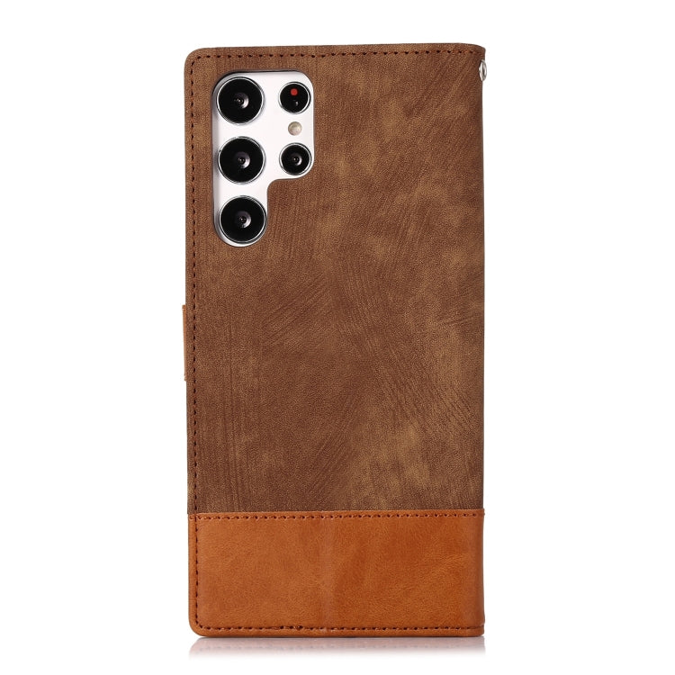 For Samsung Galaxy S22 Ultra 5G Splicing Leather Phone Case