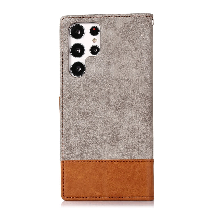 For Samsung Galaxy S22 Ultra 5G Splicing Leather Phone Case