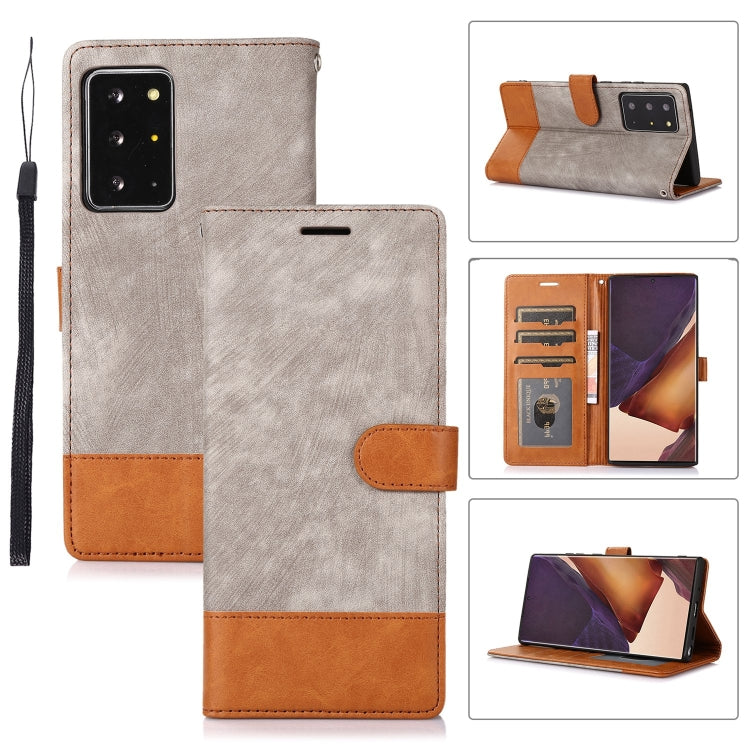 For Samsung Galaxy Note20 Ultra Splicing Leather Phone Case