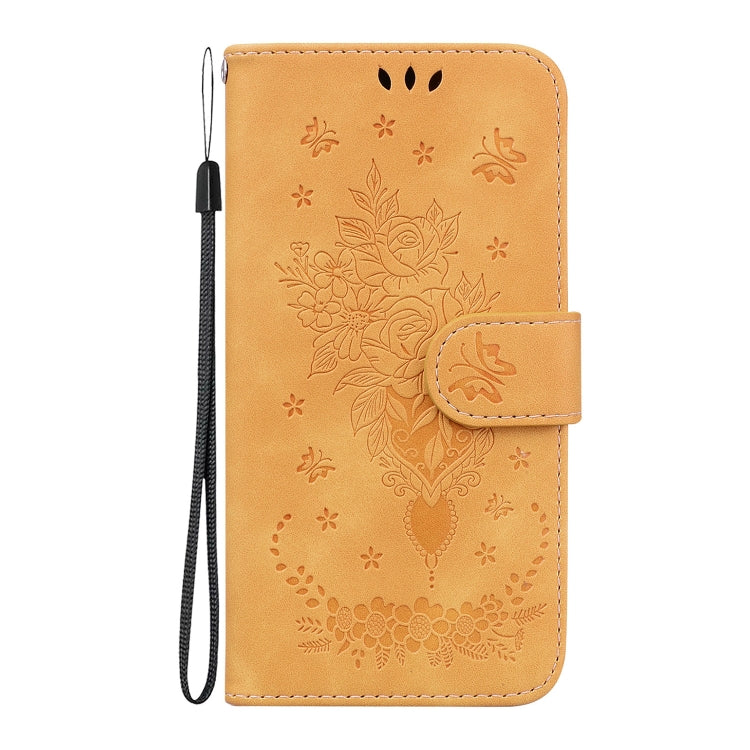 For OPPO A17 Butterfly Rose Embossed Leather Phone Case