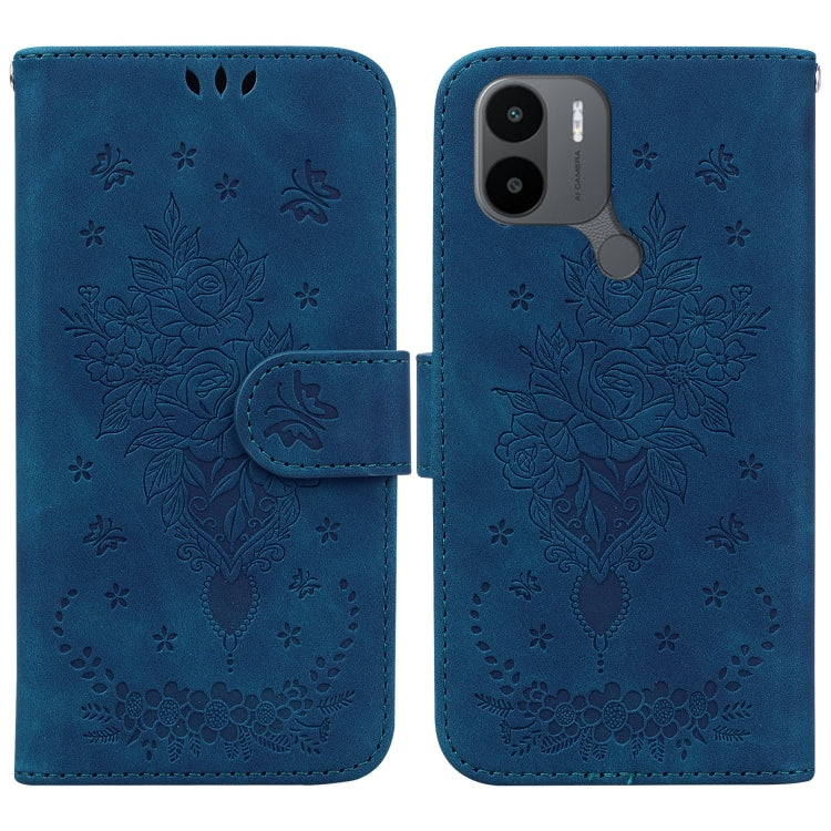 For Xiaomi Redmi A1+ Butterfly Rose Embossed Leather Phone Case