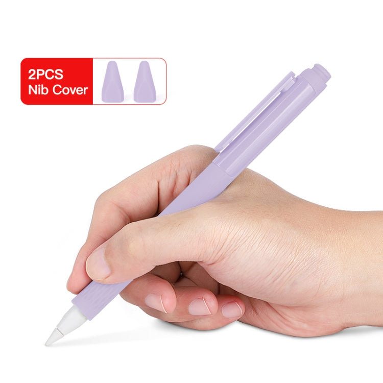 For Apple Pencil 2 Silicone Stylus Case with Two Nib Covers