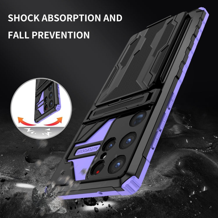 For Samsung Galaxy S23 Ultra 5G Kickstand Armor Card Wallet Phone Case