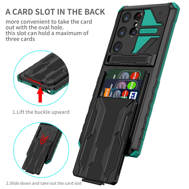 For Samsung Galaxy S23 Ultra 5G Kickstand Armor Card Wallet Phone Case