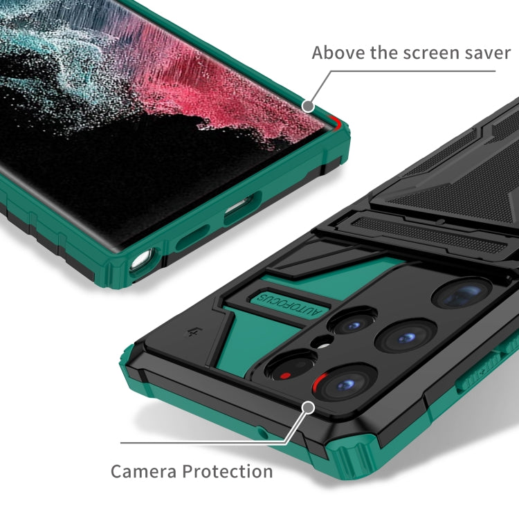 For Samsung Galaxy S23 Ultra 5G Kickstand Armor Card Wallet Phone Case
