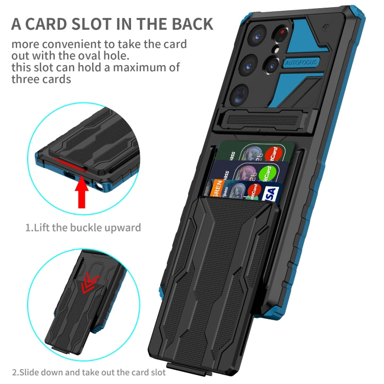 For Samsung Galaxy S23 Ultra 5G Kickstand Armor Card Wallet Phone Case