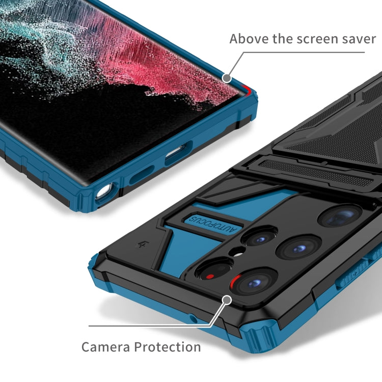 For Samsung Galaxy S23 Ultra 5G Kickstand Armor Card Wallet Phone Case