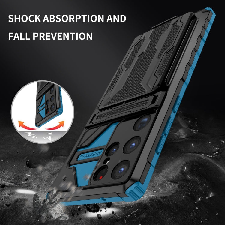 For Samsung Galaxy S23 Ultra 5G Kickstand Armor Card Wallet Phone Case