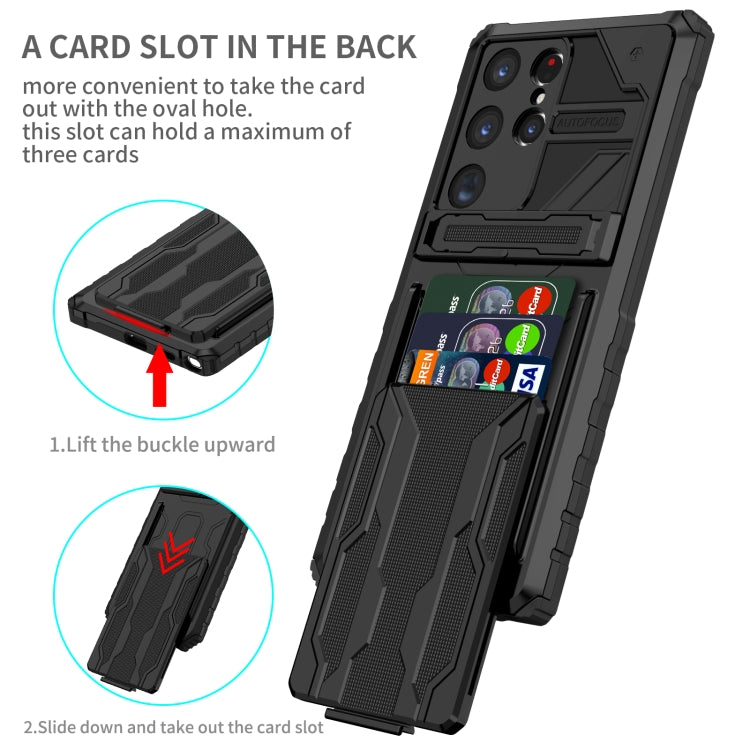 For Samsung Galaxy S23 Ultra 5G Kickstand Armor Card Wallet Phone Case