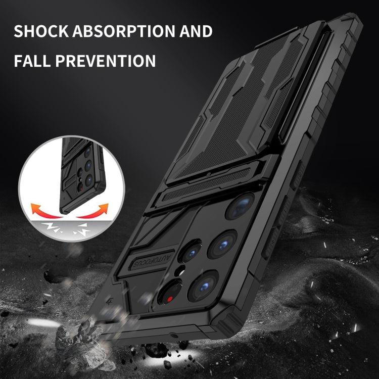 For Samsung Galaxy S23 Ultra 5G Kickstand Armor Card Wallet Phone Case