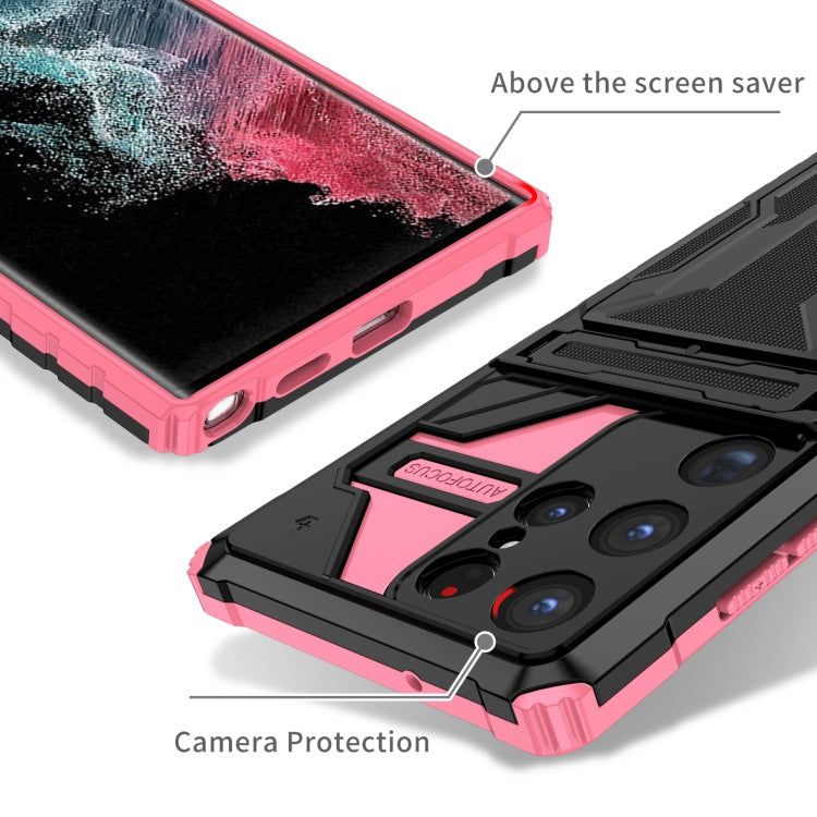 For Samsung Galaxy S23 Ultra 5G Kickstand Armor Card Wallet Phone Case