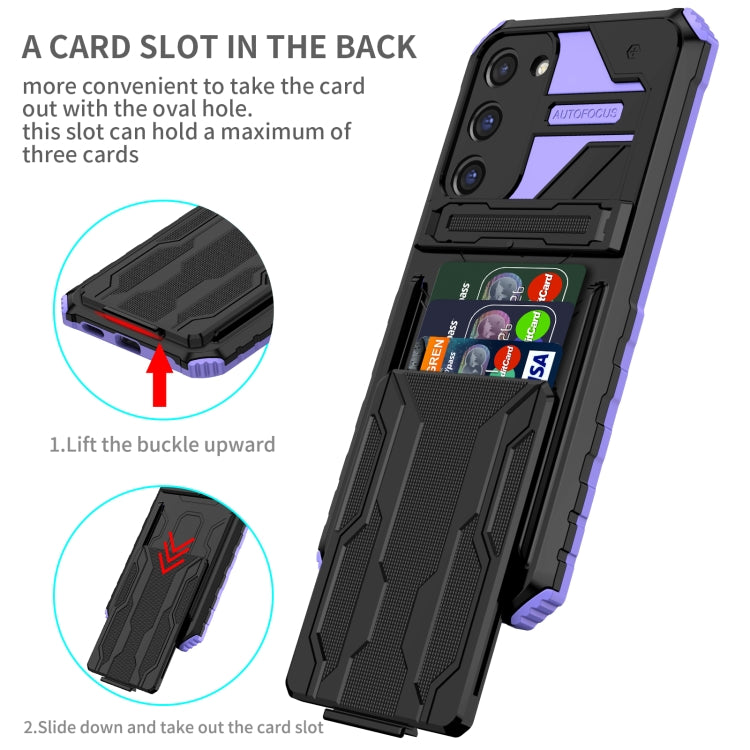 For Samsung Galaxy S23+ 5G Kickstand Armor Card Wallet Phone Case