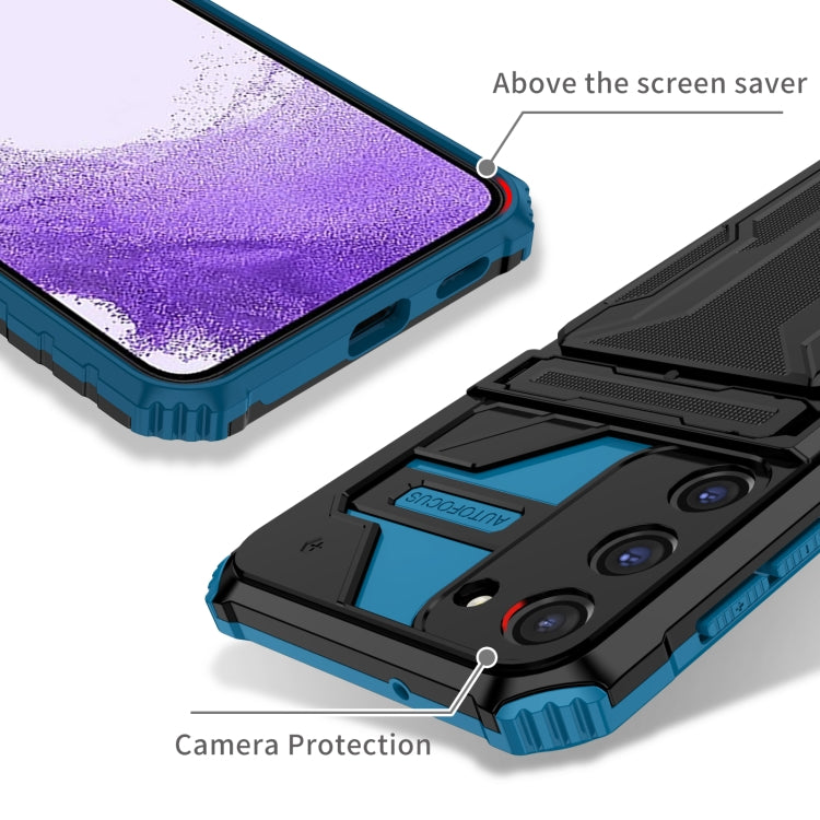 For Samsung Galaxy S23+ 5G Kickstand Armor Card Wallet Phone Case
