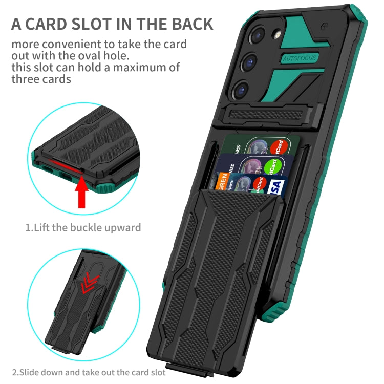 For Samsung Galaxy S23 5G Kickstand Armor Card Wallet Phone Case