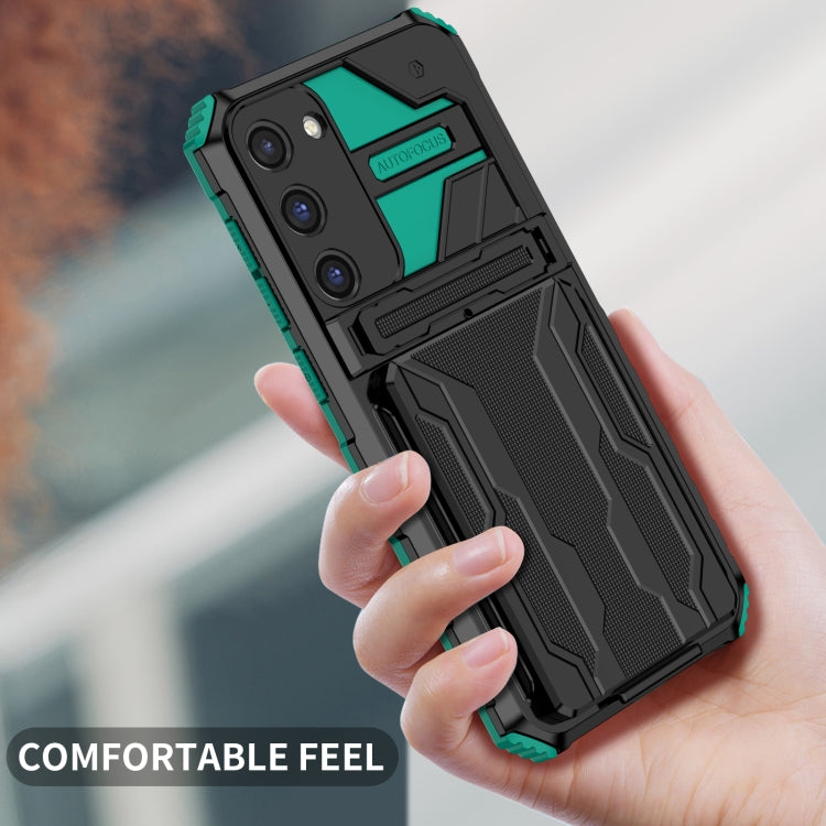 For Samsung Galaxy S23 5G Kickstand Armor Card Wallet Phone Case