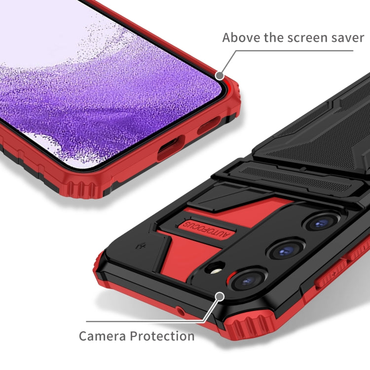 For Samsung Galaxy S23 5G Kickstand Armor Card Wallet Phone Case