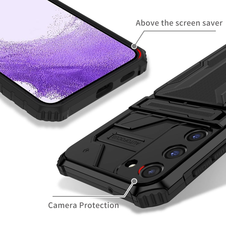 For Samsung Galaxy S23 5G Kickstand Armor Card Wallet Phone Case