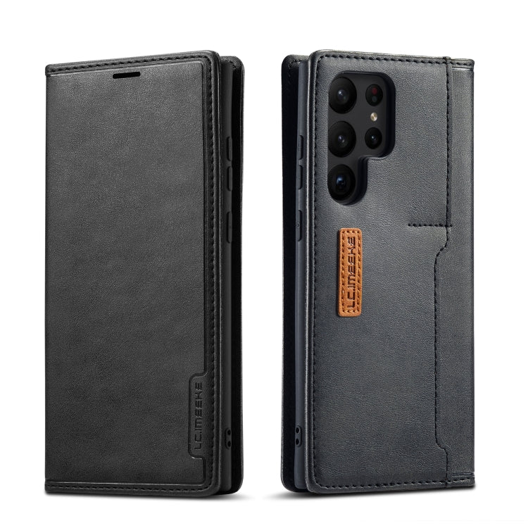 For Samsung Galaxy S23 Ultra 5G LC.IMEEKE LC-001 Series PU + TPU Color Matching Frosted Leather Phone Case