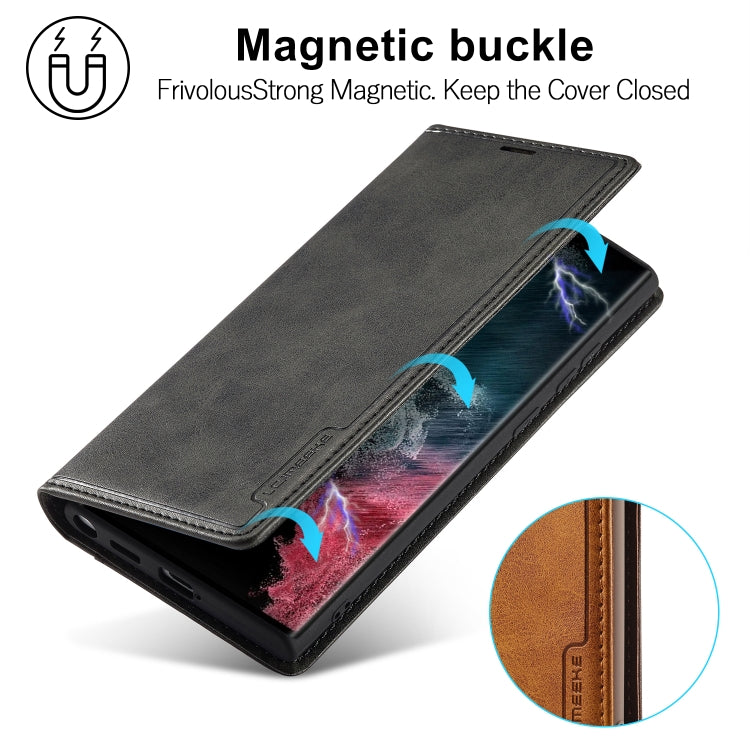For Samsung Galaxy S23 Ultra 5G LC.IMEEKE LC-001 Series PU + TPU Color Matching Frosted Leather Phone Case