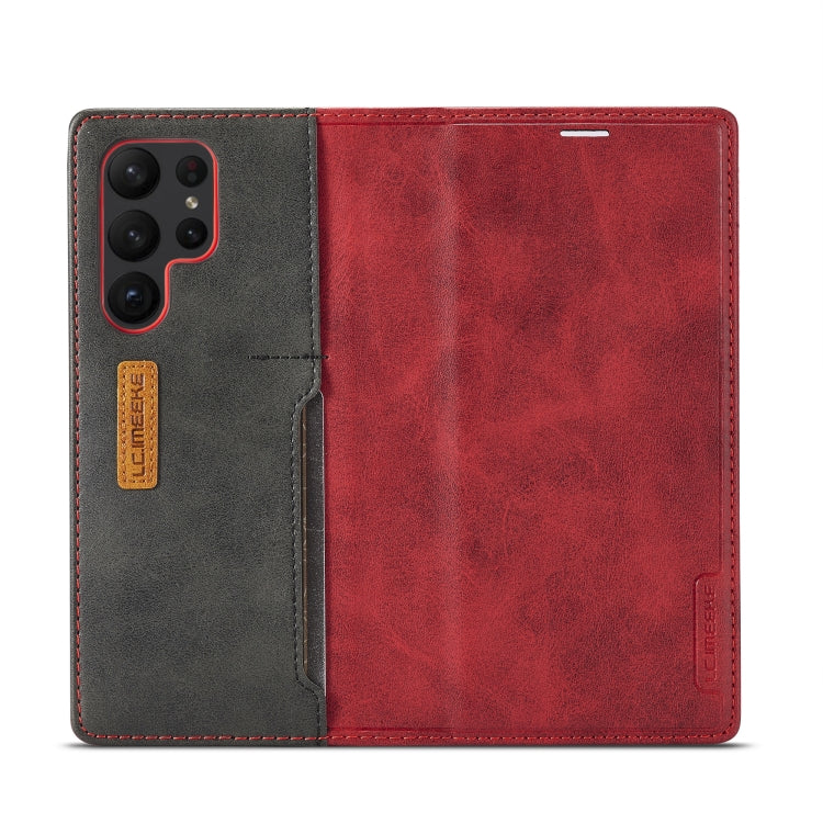 For Samsung Galaxy S23 Ultra 5G LC.IMEEKE LC-001 Series PU + TPU Color Matching Frosted Leather Phone Case