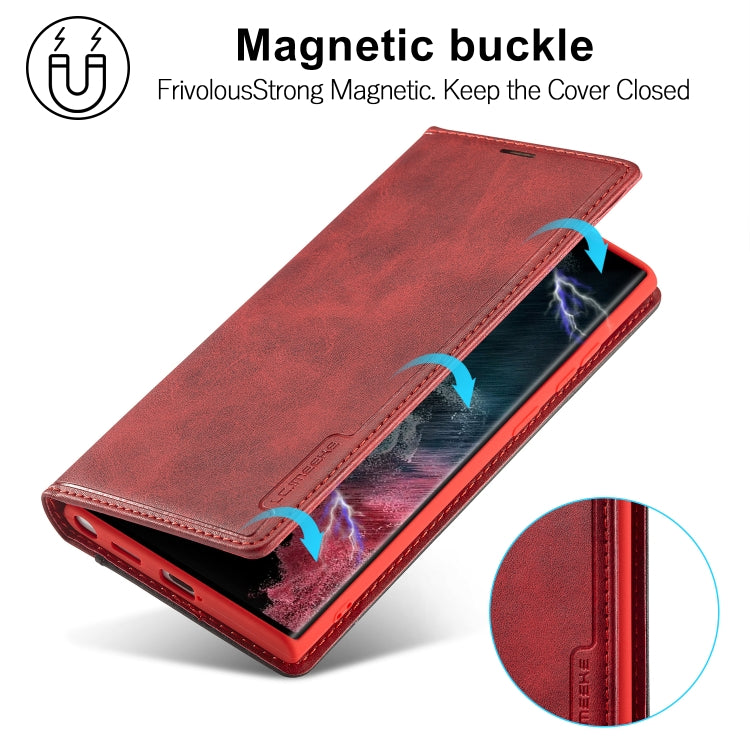 For Samsung Galaxy S23 Ultra 5G LC.IMEEKE LC-001 Series PU + TPU Color Matching Frosted Leather Phone Case