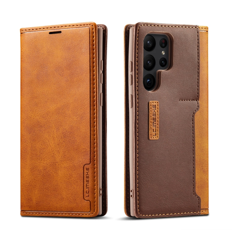For Samsung Galaxy S23 Ultra 5G LC.IMEEKE LC-001 Series PU + TPU Color Matching Frosted Leather Phone Case