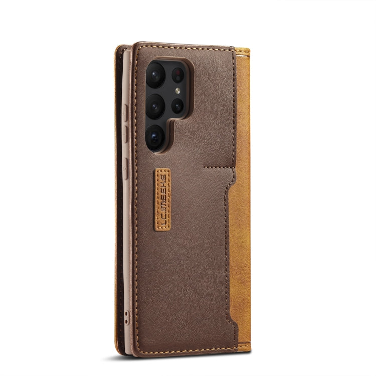 For Samsung Galaxy S23 Ultra 5G LC.IMEEKE LC-001 Series PU + TPU Color Matching Frosted Leather Phone Case
