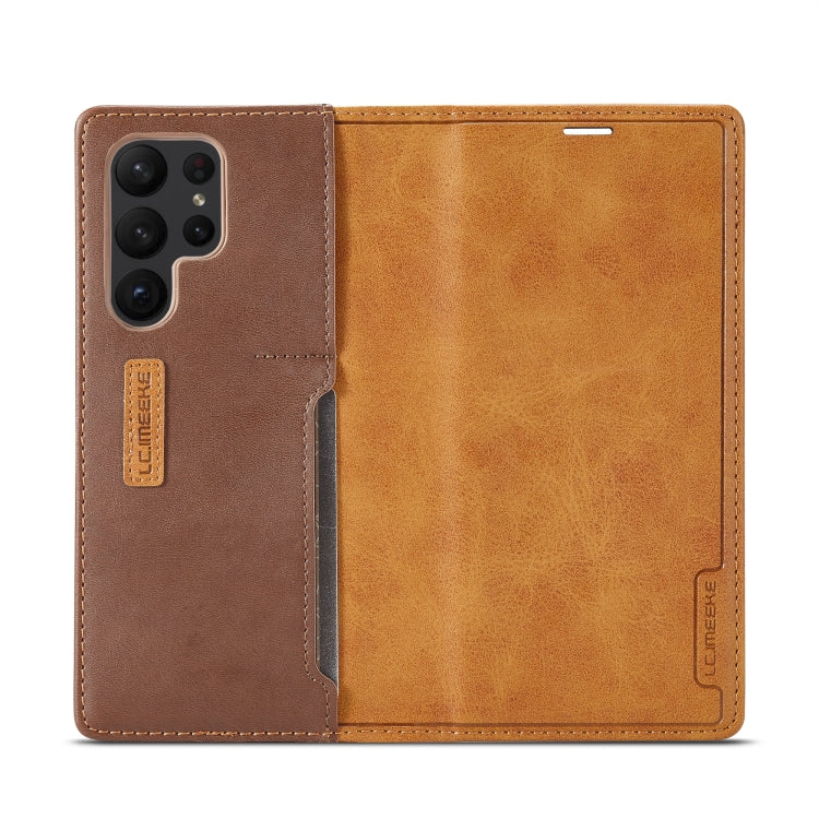 For Samsung Galaxy S23 Ultra 5G LC.IMEEKE LC-001 Series PU + TPU Color Matching Frosted Leather Phone Case