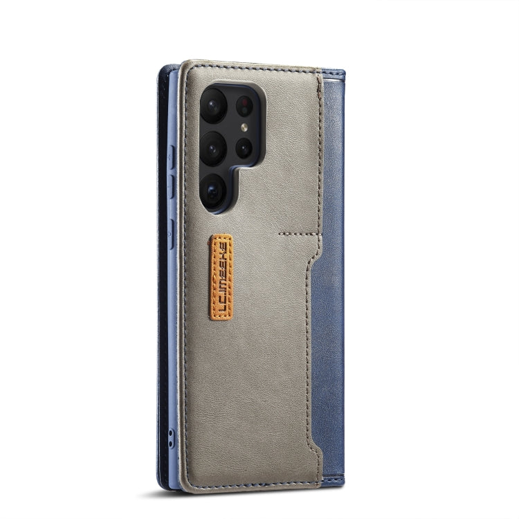 For Samsung Galaxy S23 Ultra 5G LC.IMEEKE LC-001 Series PU + TPU Color Matching Frosted Leather Phone Case