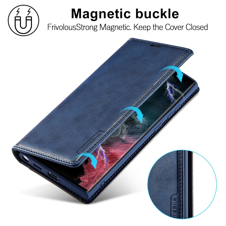 For Samsung Galaxy S23 Ultra 5G LC.IMEEKE LC-001 Series PU + TPU Color Matching Frosted Leather Phone Case