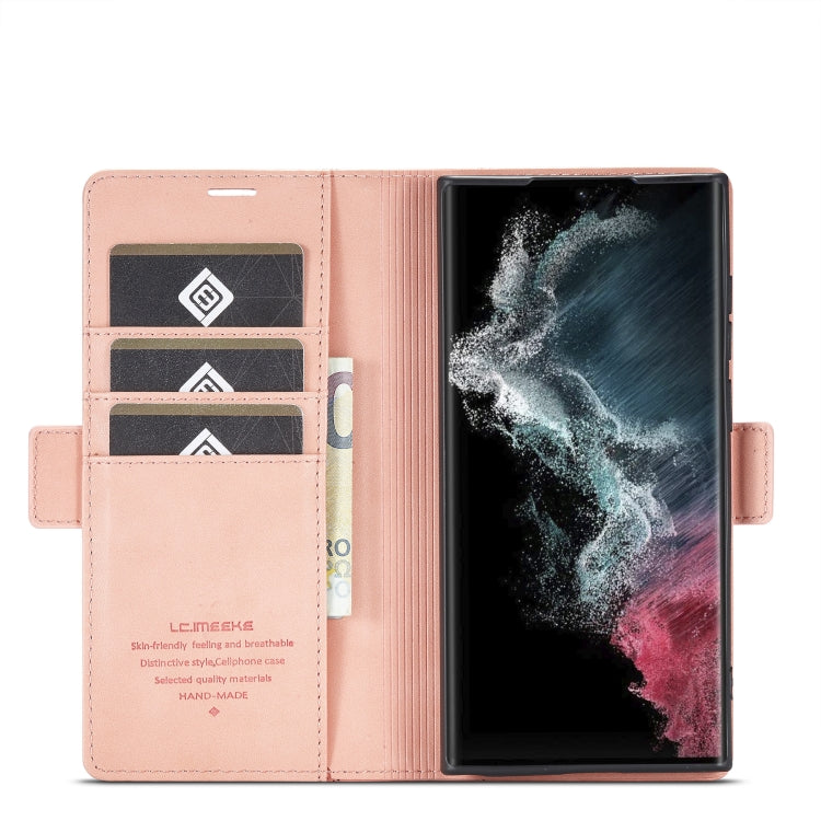 For Samsung Galaxy S23 Ultra 5G LC.IMEEKE PU + TPU Skin-friendly Feeling Leather Phone Case