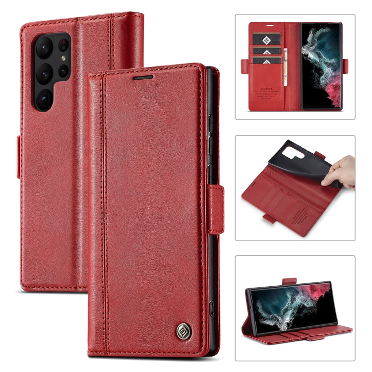 For Samsung Galaxy S23 Ultra 5G LC.IMEEKE PU + TPU Skin-friendly Feeling Leather Phone Case