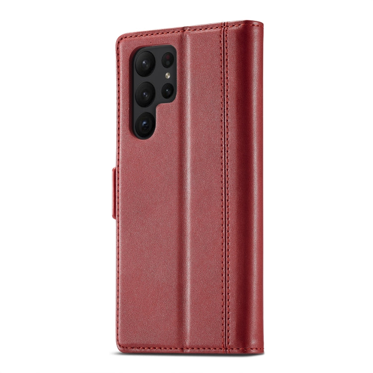 For Samsung Galaxy S23 Ultra 5G LC.IMEEKE PU + TPU Skin-friendly Feeling Leather Phone Case