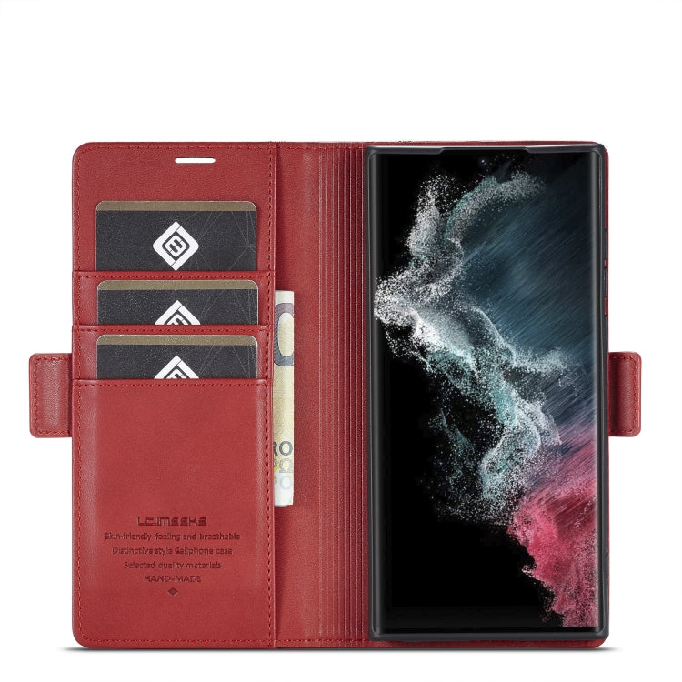 For Samsung Galaxy S23 Ultra 5G LC.IMEEKE PU + TPU Skin-friendly Feeling Leather Phone Case