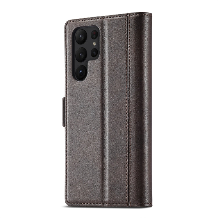 For Samsung Galaxy S23 Ultra 5G LC.IMEEKE PU + TPU Skin-friendly Feeling Leather Phone Case